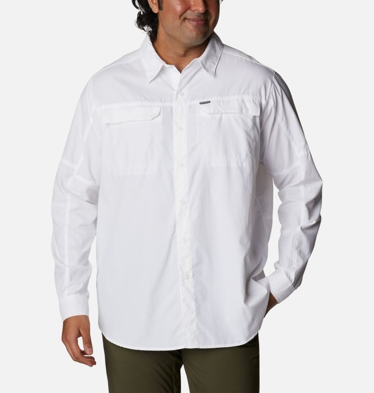 Men\'s Columbia Silver Ridge 2.0 Long Sleeve Shirts White | Plus Size CA-C0651